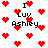 Pixelated red hearts and black text reading "I Luv Ashley" on a white background, with varying heart arrangements