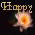Pixelated text reads 'Happy Mothers Day!' above three identical flower icons on a dark background with one gray