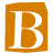 A static contact sheet showing two frames of an animated icon with a large orange 'B' on the left and scattered gray pixelated shapes on the right against a white background.