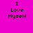 six on a bright pink background, each displaying the text "I Love Myself" with varying red rectangular overlays