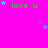 A bright pink background displays multiple green 'love u' text instances with blue and purple stars scattered throughout.