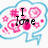 A blue-outlined speech bubble with pink floral patterns contains text that changes across frames: "I love", then "to Doodle", and finally "about Ballet".