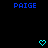 Blue text 'PAIGE' appears multiple times on a black background with cyan heart and arrow symbols in various positions.