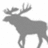 Pixelated grayscale moose silhouette on white background next to pink with pixelated text reading 'the moose is always right'