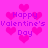 Pixelated pink background with multiple heart shapes and 'Happy Valentine's Day' text in purple, arranged in a repeating pattern.