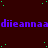 Dark red background with scattered green dots and repeated purple text reading "dieuannaadieannaa" across three horizontal lines.