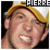 Two side-by-side pixelated frames of a person wearing different headwear, one yellow and white cap on the left frame showing an open-mouthed expression with teeth visible, the other silver headband on the right frame showing a closed-mouth smile.