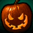 Nine orange jack-o'-lantern pumpkins with glowing carved faces arranged in a on dark teal background, each displaying distinct facial expressions