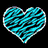 Four heart-shaped icons arranged in a , each with distinct neon and striped visual styles against dark backgrounds