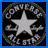 Circular black-and-white icon with a central star, text "CONVERSE" at top and "ALL STAR" at bottom in pixelated font.
