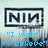 Two side-by-side display identical black-and-white 'NIN' text within a rectangular border, with blue pixelated text below each