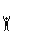 Pixelated black stick figure with green speech bubble containing 'VOTA' text, shown in multiple poses including raised arms and pointing gestures.