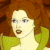 A pixelated cartoon-style image of a woman with red hair and green clothing on the left, next to bright green text reading "Original Icons .com" on a dark green background.
