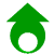 Green arrow-shaped icons in various 3D styles arranged in a , showing different looped and solid forms with varying highlights and shadows