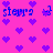 Pixelated pink background with scattered purple hearts and blue text reading "sierra" in multiple positions.