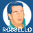 Pixelated cartoon-style buddy icon featuring a person with blue hair and teal clothing inside a white circular frame on a solid blue background, with the name "ROSSELLO" displayed in pixelated text below.