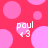 A static image with a red background covered in pink circles, featuring repeated text "paul" and "+3" in white pixelated font.