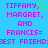 Pixelated text on a blue background with pink letters and green heart symbol, showing two identical side-by-side layouts.