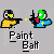 Pixelated character icons with yellow and blue outfits holding paintball guns, labeled 'Paint Ball' text below each.