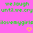 Pixelated green text repeats 'we.laugh until.we.cry' and 'ilovemygirls' on bright pink background with yellow heart symbols.