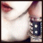 A close-up of a person's neck and shoulder with a dark bracelet featuring white circular studs, transitioning to a clearer view of the bracelet's details.
