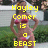 A pixelated image of a woman in a bikini with yellow text overlaid, split into two side-by-side showing different text