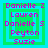 Four identical pixelated icons display names in pink text over green and cyan layered squares with a blue background.