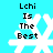 Pixelated white snowflake on cyan background with black text reading "Lchi Is The Best" in four identical