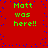 Red background with blue dots and green text reading "Matt was here!!" in four identical quadrants.