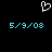A static pixel art icon with a white heart outline at the top and two identical blue date stamps below on a black background.