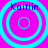 Four identical cyan concentric circles on a magenta background with "Kaitlin" text above each circle.