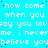 A static image with cyan background and white pixelated text repeating phrases like 'how come when you say you lovesay you love me, i neverme, i never believe you' with blue dots scattered throughout.