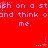 Red background with repeated pink text 'stich on a stich on a stich on a st' and 'and think oand think oand think o' above 'me.' with three of four pink stars each