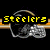 Pixelated graphic of a football helmet with text overlays reading 'Steelers', 'are the', and 'best' in yellow, red, and blue respectively.