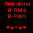 Red pixelated text and heart symbols on black background, with animation changing one central heart's color from red to dark red.