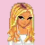 Pixelated cartoon character with blonde hair and white top on pink background, showing full body in white jacket and jeans next to blue mermaid tail, with "HYPER" text repeated across bottom.