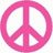 A static image displays three distinct icons: a pink peace symbol, a black-and-white heart outline, and a yellow smiley face.