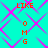 Cyan background with purple diamond lattice pattern and red text 'LIKE' above and below vertical 'OMG' in two identical side-by-side sections.