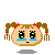 A 4-frame pixel art animation of a cartoon girl's face with pigtails, showing different crying expressions across frames.