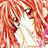A 48x48 pixel buddy icon featuring a stylized anime character with long red hair and white clothing on the left, paired with "Anime IM" text in silver pixelated font on a black background to the right.