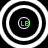 Four identical circular icons arranged in a , each with concentric white rings on black background and green 'LB' text at center