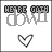 Animated contact sheet of 19 frames showing a repeating text and heart animation in grayscale with varying opacity levels.