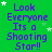 Green background with purple text reading "Look Everyone Its a Shooting Star!!" repeated in , scattered white and light green stars