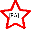 Three red-outlined star icons with gray interiors, each containing the text [PG] in black brackets on a light gray background.
