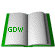 Animated sequence of an open book with green borders, pages flipping through various states from fully open to closed.