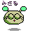 Pixel art character with green antennae and blush, displaying six distinct facial expressions across a