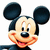 Pixelated cartoon character head with large black ears, light tan face, dark blue hair, black eyes, and a wide orange smile showing a pink tongue.