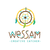 Pixelated icon with circular target-like design above stylized text reading 'weslam' on white background.