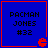Four blue square with red borders display "PACMAN JONES #32" text and a red Pac-Man icon in the bottom-right corner of each