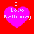 Four identical pixelated heart icons with 'I Love Bethaney' text on a red background, each in different shades of pink.